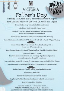 Fathers Day Menu 2024
