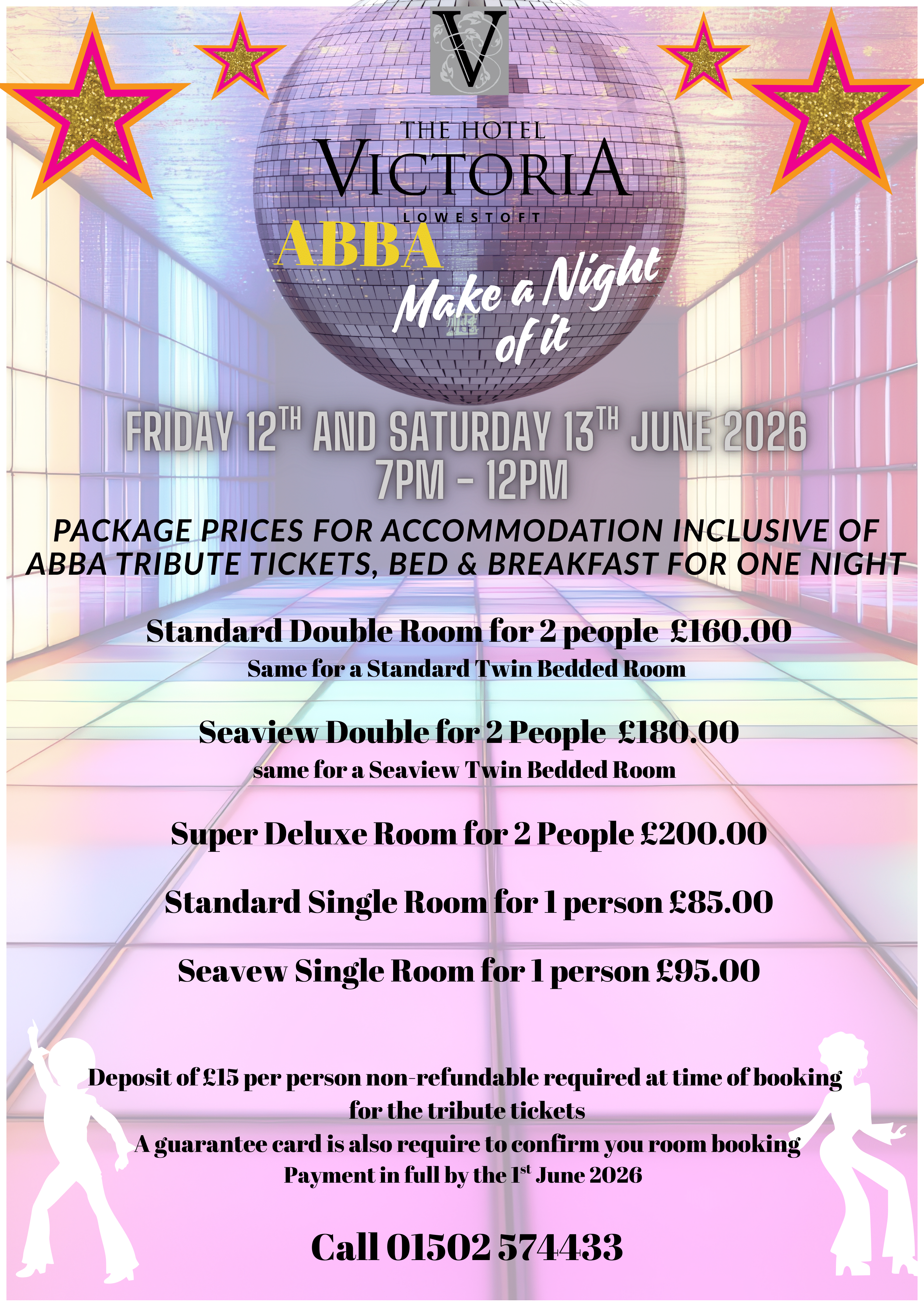 Abba room hire 2026 Hotel Victoria